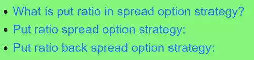 put ratio spread and back spread option strategy