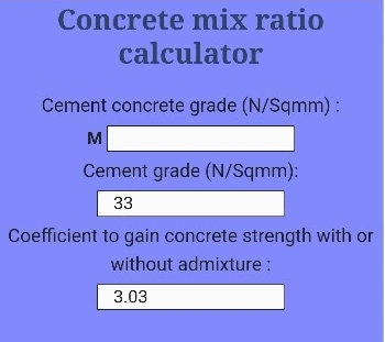 concrete mix ratio calculator Concrete trial and design mix ratio calculator